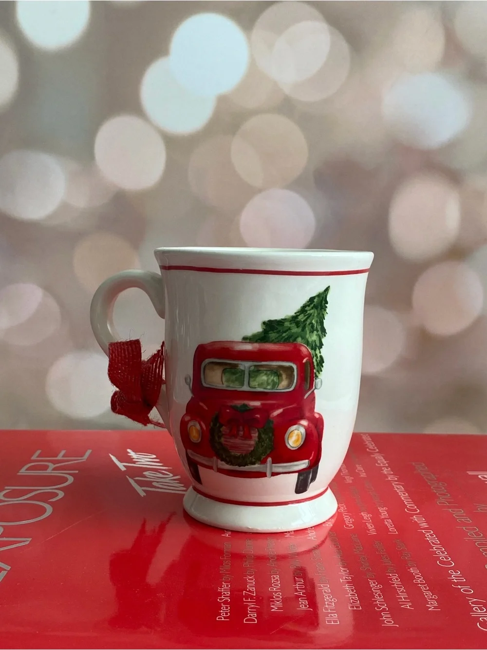Vintage Red Car Holiday Mug Soy Wax Candle